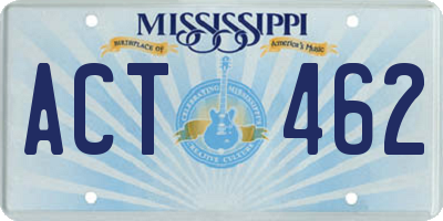 MS license plate ACT462
