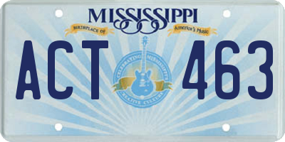 MS license plate ACT463