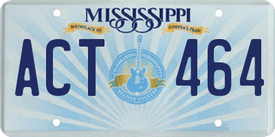 MS license plate ACT464