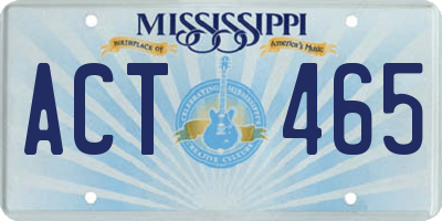 MS license plate ACT465