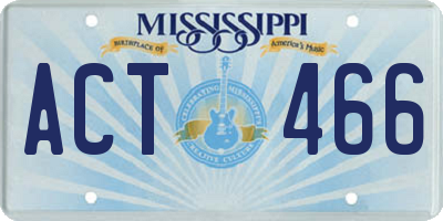 MS license plate ACT466