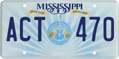 MS license plate ACT470