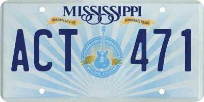 MS license plate ACT471