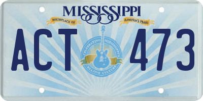 MS license plate ACT473