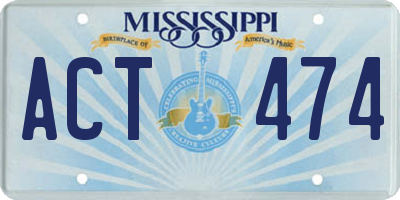 MS license plate ACT474
