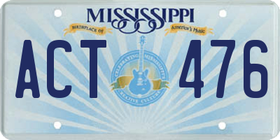 MS license plate ACT476