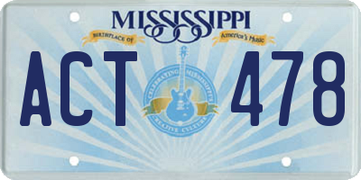 MS license plate ACT478