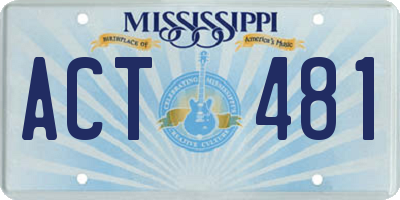 MS license plate ACT481