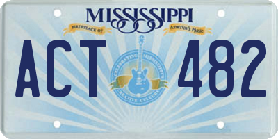 MS license plate ACT482
