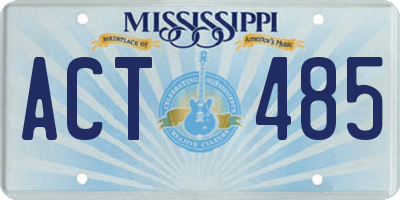 MS license plate ACT485