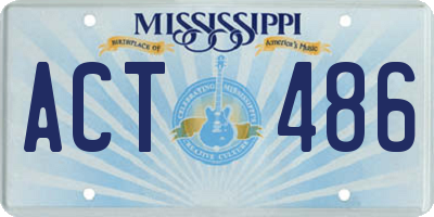 MS license plate ACT486