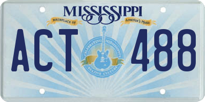 MS license plate ACT488