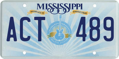 MS license plate ACT489