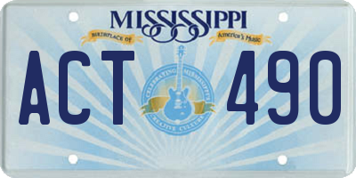 MS license plate ACT490