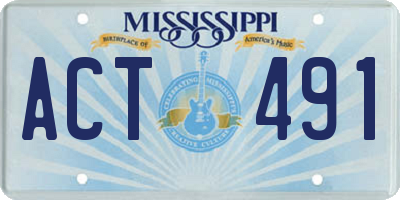 MS license plate ACT491