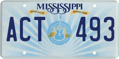 MS license plate ACT493