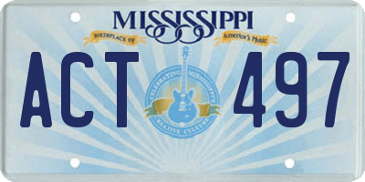 MS license plate ACT497