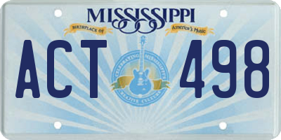 MS license plate ACT498