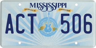 MS license plate ACT506