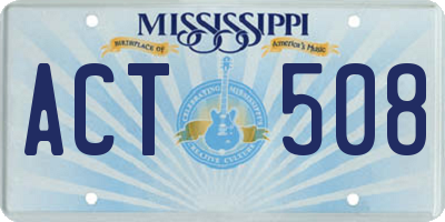 MS license plate ACT508