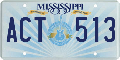 MS license plate ACT513