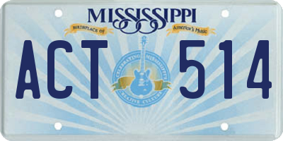MS license plate ACT514