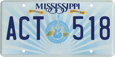 MS license plate ACT518