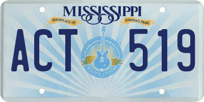 MS license plate ACT519