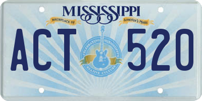 MS license plate ACT520
