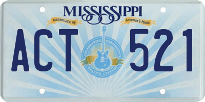 MS license plate ACT521