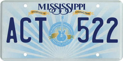 MS license plate ACT522