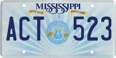 MS license plate ACT523