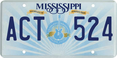 MS license plate ACT524