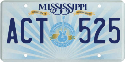 MS license plate ACT525