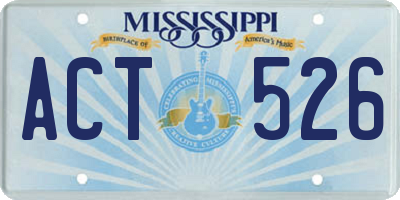 MS license plate ACT526