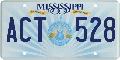 MS license plate ACT528
