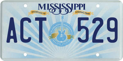 MS license plate ACT529