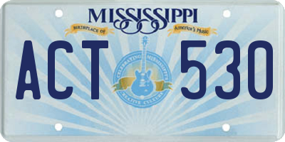 MS license plate ACT530