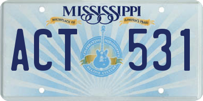 MS license plate ACT531