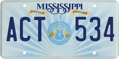 MS license plate ACT534