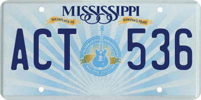 MS license plate ACT536