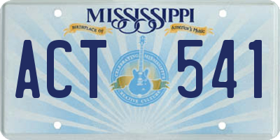 MS license plate ACT541
