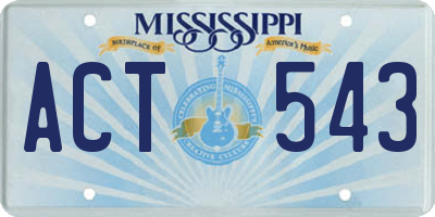 MS license plate ACT543