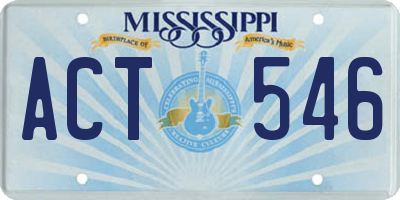 MS license plate ACT546
