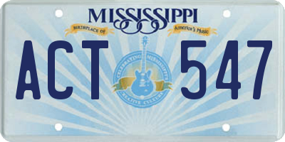 MS license plate ACT547
