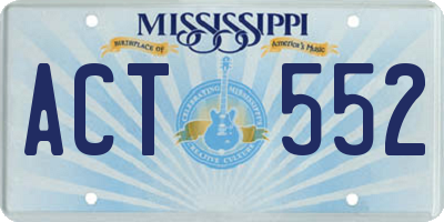 MS license plate ACT552