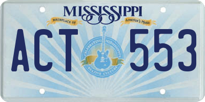 MS license plate ACT553