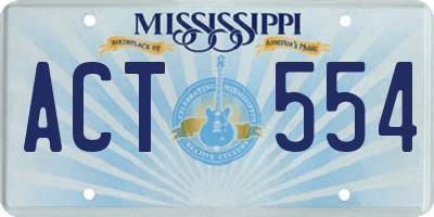 MS license plate ACT554