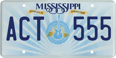 MS license plate ACT555