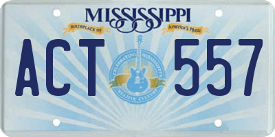 MS license plate ACT557